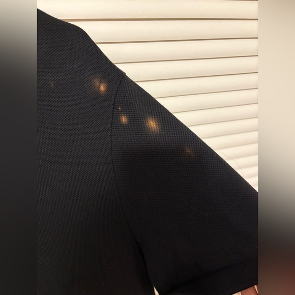 Burberry Navy Polo Shirt with Check Detail - Picture 4 of 5